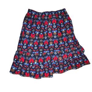 Hanna Andersson Girls’ Floral Corduroy Skirt – Size 130 (8) – 100% Cotton